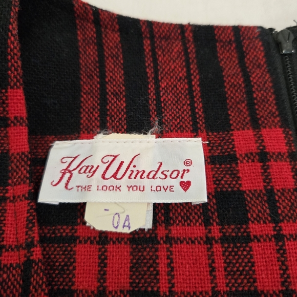 Vtg Kay Windsor Buffalo Plaid Pinafore dress nwot cottagecore Prarie modest M - Picture 10 of 14